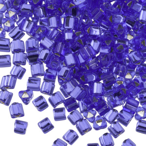 Бисер TOHO Triangle 8/0 внутреннее серебрение, сапфир (#35), 10 г