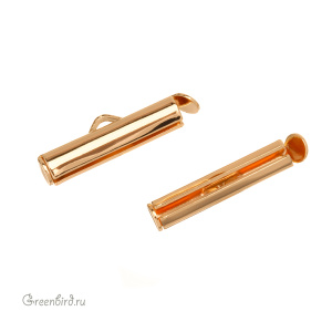 Концевик-трубочка 20 мм, золото, 1 шт. (#SV1701-E04-G)