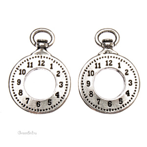 Подвеска "Часы", ант. серебро, 1 шт. (#TC-2345)