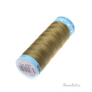 Шелковая нить Gutermann S303, 100м, светлый хаки (#432)