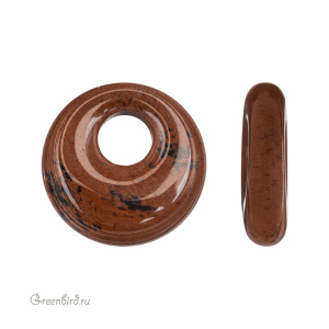 Бусины-бублики "Donut Bead", коричневый обсидиан, 1 шт. (#DNT-33)