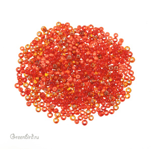 Винтажный бисер, микс, Red/Orange (#MIX05)