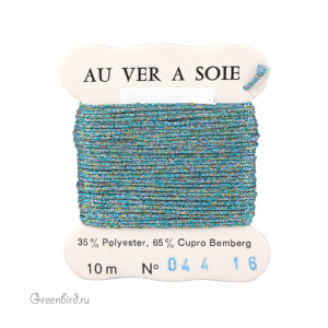 Металлизированная нить Tresse #16 AVAS, бирюзовый меланж, 10 м (#16-044)