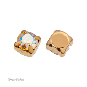 Swarovski 1088 Шатон в оправе SS29, золото, светлый топаз с мерцанием (#226SHIM), 1 шт.