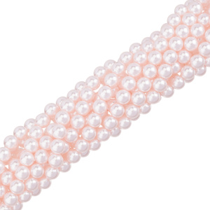 Жемчуг Crystalbird, круглый, 8 мм, Rosaline, нить (#65)