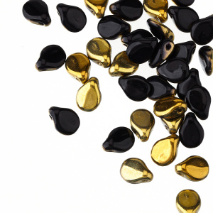 Pip Beads 5x7mm, Jet/Amber, 5 гр (#23980/26441)