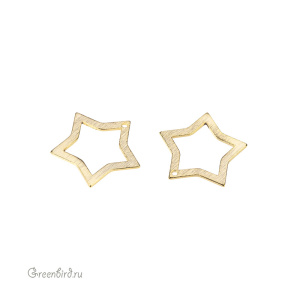 Подвеска "Звезда", матовое золото, 1 шт. (9M1615), Корея