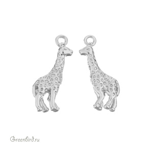 Подвеска "Жираф", родий, 1 шт. (#SV1701-Pendant-69R)