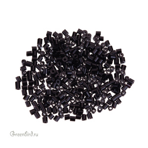 Винтажный стеклярус 2 мм, Black 1 (#514) Винтажный стеклярус 2 мм, Black 1 (#514)