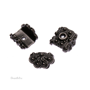 Чашечка для кулона "Раджа", gunmetal, 1 шт. (#TC-5624) Чашечка для кулона "Раджа", gunmetal, 1 шт. (#TC-5624)