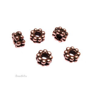 Бусина LH "Бусинки двойные", ант. медь, 1 шт. (#TC-5563)