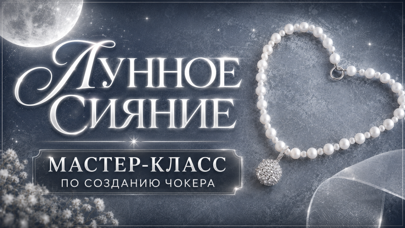 Чокер для кулона из жемчуга Crystalbird «Лунное сияние»