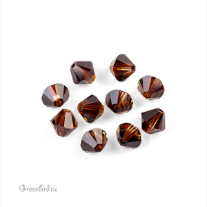 Swarovski 5328 Биконусы 6 мм, топазовый градиент (#722), уп. 10 шт.