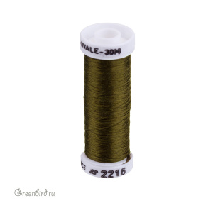 Шелковая нить AVAS Soie Ovale, темный оливковый, 30 м (#2216) Шелковая нить AVAS Soie Ovale, темный оливковый, 30 м (#2216)