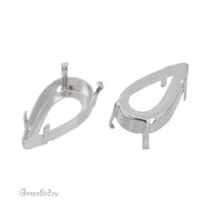 4322 Оправа для ювелирного кристалла Teardrop Fancy Stone 22х11 мм, платина