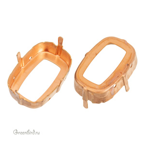 4568 Оправа для ювелирного кристалла Cushion Fancy Stone 27х18 мм, томпак