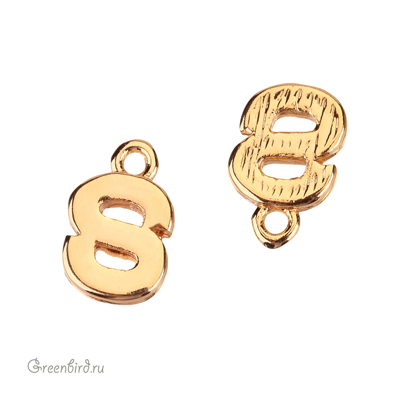 Подвеска буква "S", золото, 1 шт. (#SVA-LG-S)