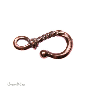 Замок-крючок "Твист", ант. медь, 1 шт. (#TC-6199)