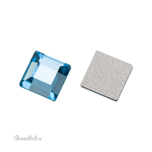 Swarovski 2400 Клеевые стразы Квадрат 6 мм, аквамарин (#202), 1 шт.