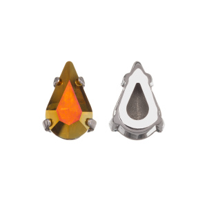 Crystalbird 4328 Капля 10x6 мм в оправе, родий, астральный розовый (#001AP), 6 шт.