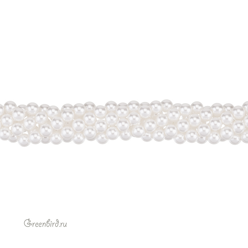 Crystalbird Жемчуг круглый 5 мм, снежно-белый, нить (#01)
