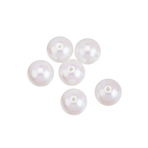 Жемчуг 16 мм, пластик, Iridescent White, уп.6 шт. (#CN-PRL-007)