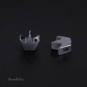 Бусина фигурная "Корона", gunmetal, 1 шт. (#SVABM-09T)