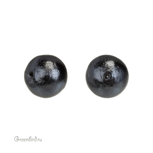 Хлопковый жемчуг 12 мм, Black, 1 шт. (#CTP001-12-Black)