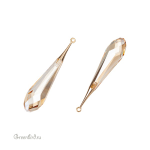 Swarovski 6532 подвеска Капля с бейлом 44 мм, золото, золотистая дымка (#001GSHA), 1 шт.