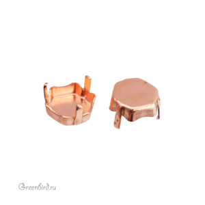 NEW 4683 Оправа без отверстий для Thin Hexagon Fancy Stone 7,8х8,7 мм, томпак NEW 4683 Оправа без отверстий для Thin Hexagon Fancy Stone 7,8х8,7 мм, томпак
