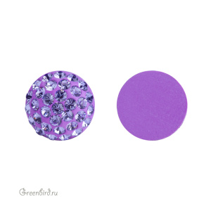 Swarovski 86601 Кабошон с кристальным паве 10 мм, танзанит (#539), 1 шт.