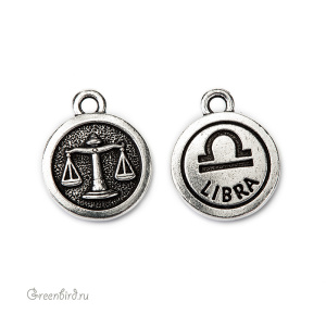 Подвеска "Весы", ант. серебро, 1 шт. (#TC-2476-12)