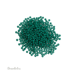 Бисер чешский PRECIOSA Czech круглый 11/0, непрозрачный, Forest Green (#53240), 10 г
