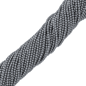 Жемчуг Crystalbird круглый 4 мм, гематит, нить (#57)