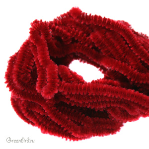 Шелковая синель AVAS, красная 1 метр (#945)