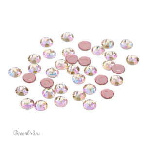 2078 Кристаллы горячей фиксации Rose Flatback SS12 – Luminous Green (#001LUMG), уп. 36шт.