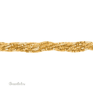 Бусины Геметин 2,3x1,2 мм, граненые квадратные рондели, золото, нить (#SV-HMT-34)