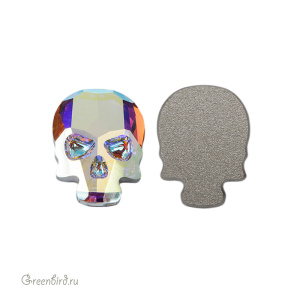 2856 Кристалл холодной фиксации Skull 14x10,5 мм – Crystal AB (#001AB)