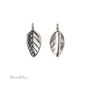 JBB Подвеска "Березовый лист", ант. серебро (JB-7536)