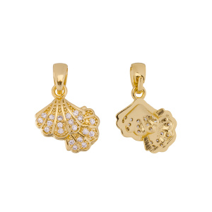 Подвеска "Ракушки" с фианитами, золото (#SVA-FIAN-190G)