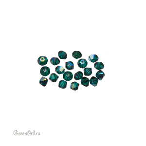 5328 Bicone 3mm – Emerald AB (#205AB)
