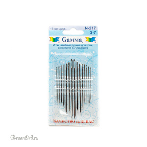 Иглы швейные для кожи Gamma №3-7, уп. 16 шт. (#N-217)