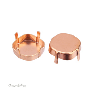 4483 Оправа без отверстий для Thin Cushion Fancy Stone 12 мм, томпак