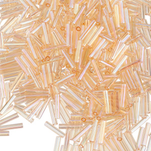 Бисер MIYUKI Slender Bugle 6 мм – Light Topaz AB (#251), 10 г