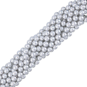 Жемчуг Crystalbird, круглый, 8 мм, Luster Grey, нить (#513)