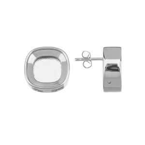 Пуссеты-оправы Crystalbird для 4470/4471 Cushion 12 мм, родий (#CBBS-06)