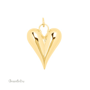 Подвеска "Сердечко-капля" 38 мм, золото, 1 шт. (#SV1701-Pendant-92G)