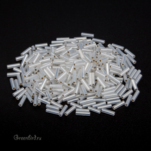 Бисер MIYUKI Bugle 6mm – Gilt Lined Opal (#551), 10 г