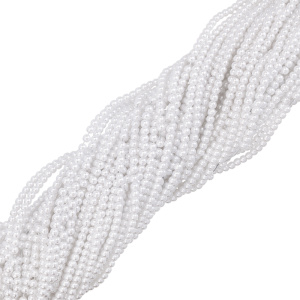 Жемчуг 4 мм, пластик, White, нить (#CN-PRL-012)