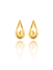 Серьги - пуссеты дутые "Капли" 25 мм, золото, пара (#SV1701-1001G)